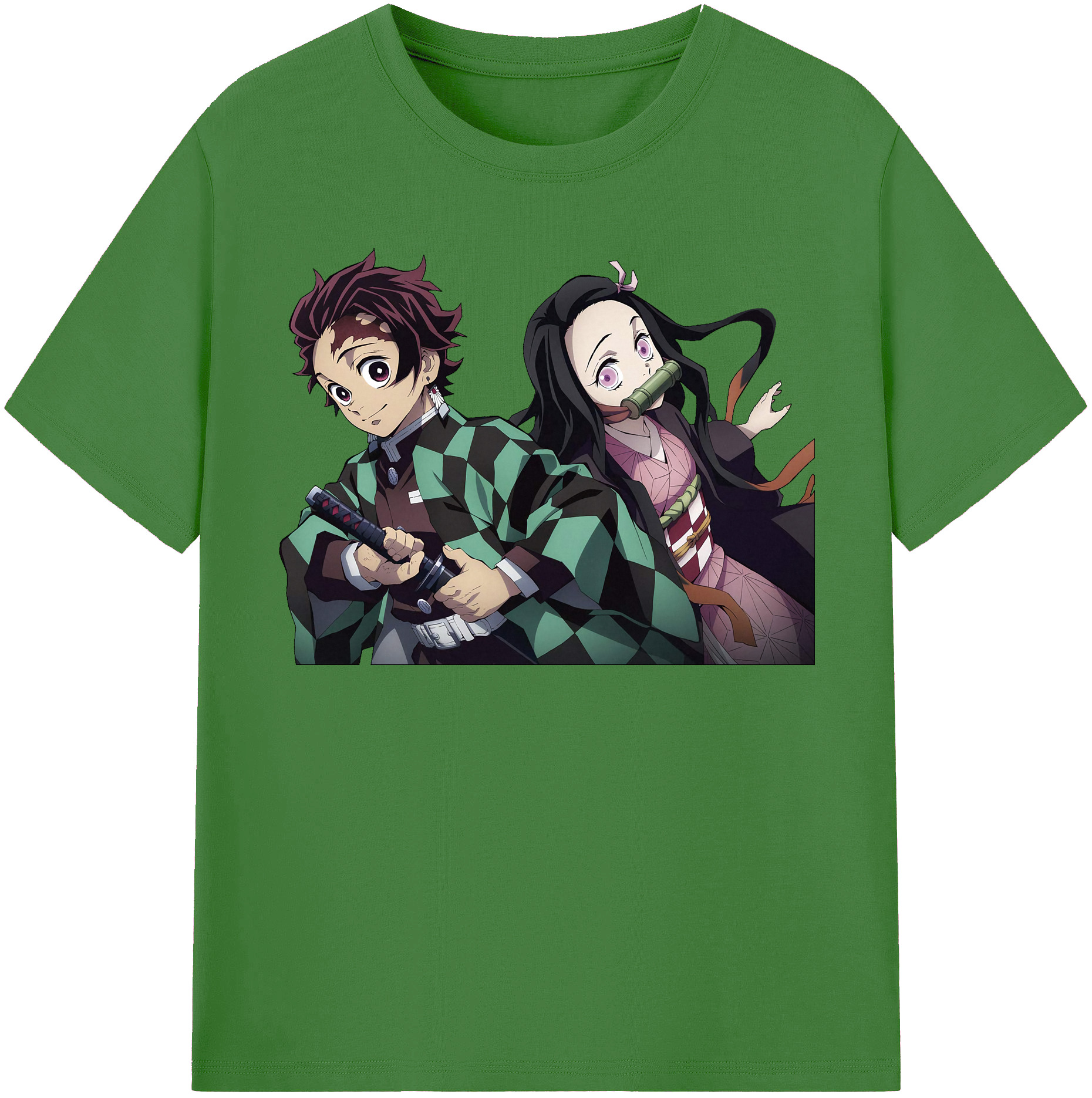 （画像用） 鬼滅の刃（きめつのやいば）竈門 禰󠄀豆子／かまど ねずこ Kamado Nezuko レディースカジュアルプリントTシャツ（綿100％）